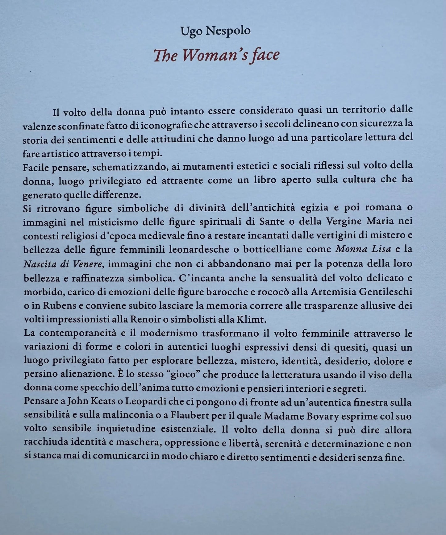 CARTELLA "THE WOMAN'S FACE"