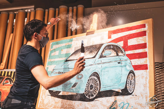 #ThatsMotoringArt-E Live Painting all’e-Village di Stellantis Green Pea